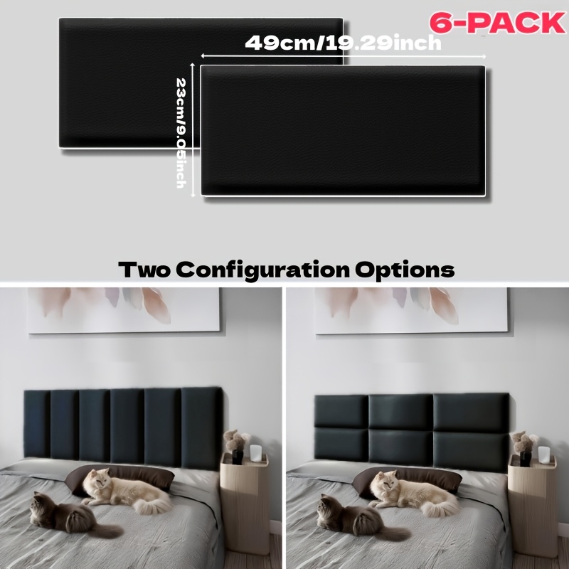 luxury self   3d headboard soundproof   headboard suitable for double full beds 6pcs set 23 x 49 inches tool free     bedroom   headboard and wall decor double full bed integrated panel set