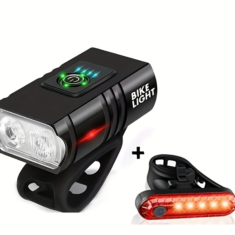 TEMU Bike Light, High Led Bicycle Lite, Usb Rechargeable Bike Headlight & Taillight Set, Bike Front & Rearlight For Road, Mountain, Night Riding