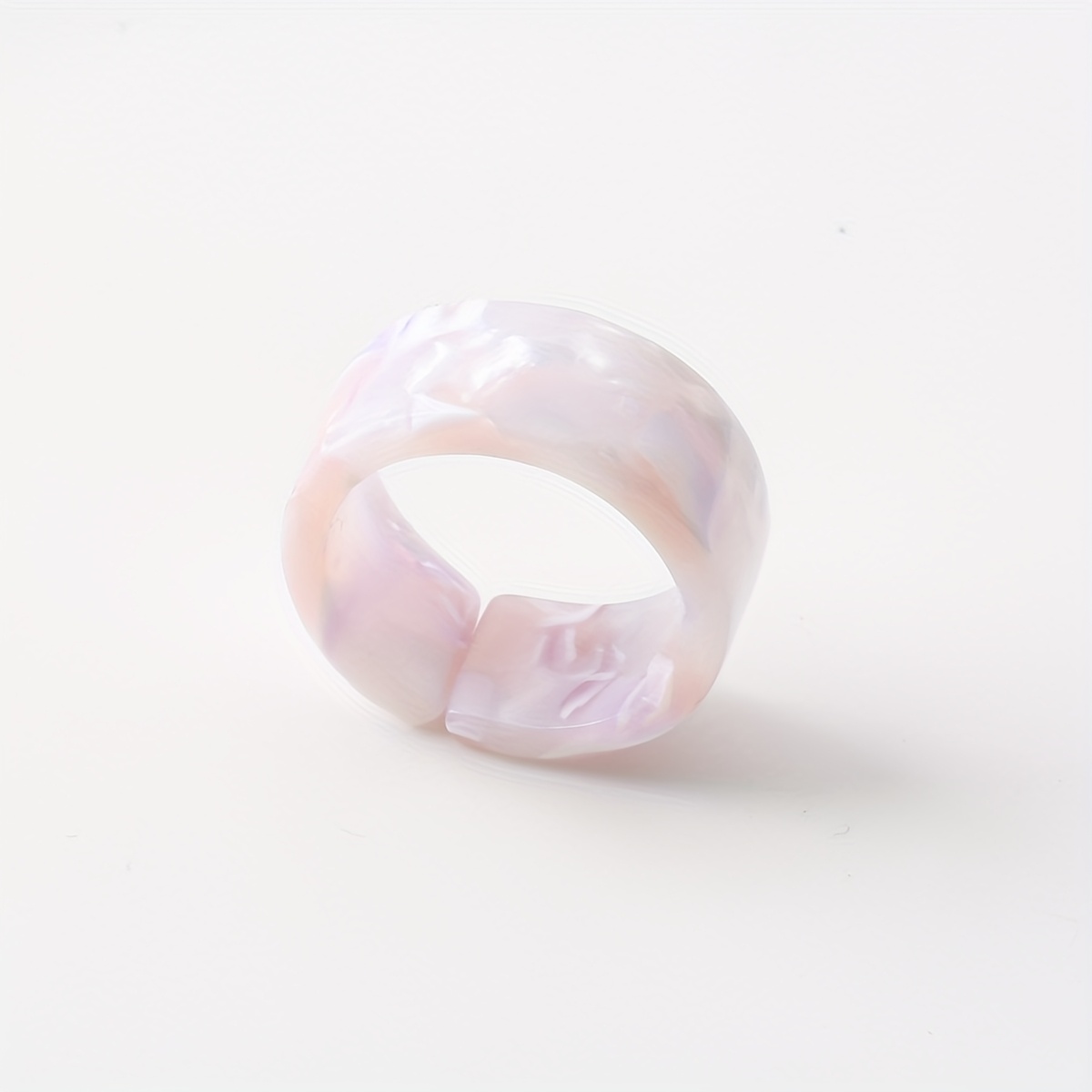 E-shop Eleganter und romantischer Damenring, offener Harzring mit Muster, perfektes Accessoire für Frühling und Sommer, Must-Have-Ring für Urlaub und