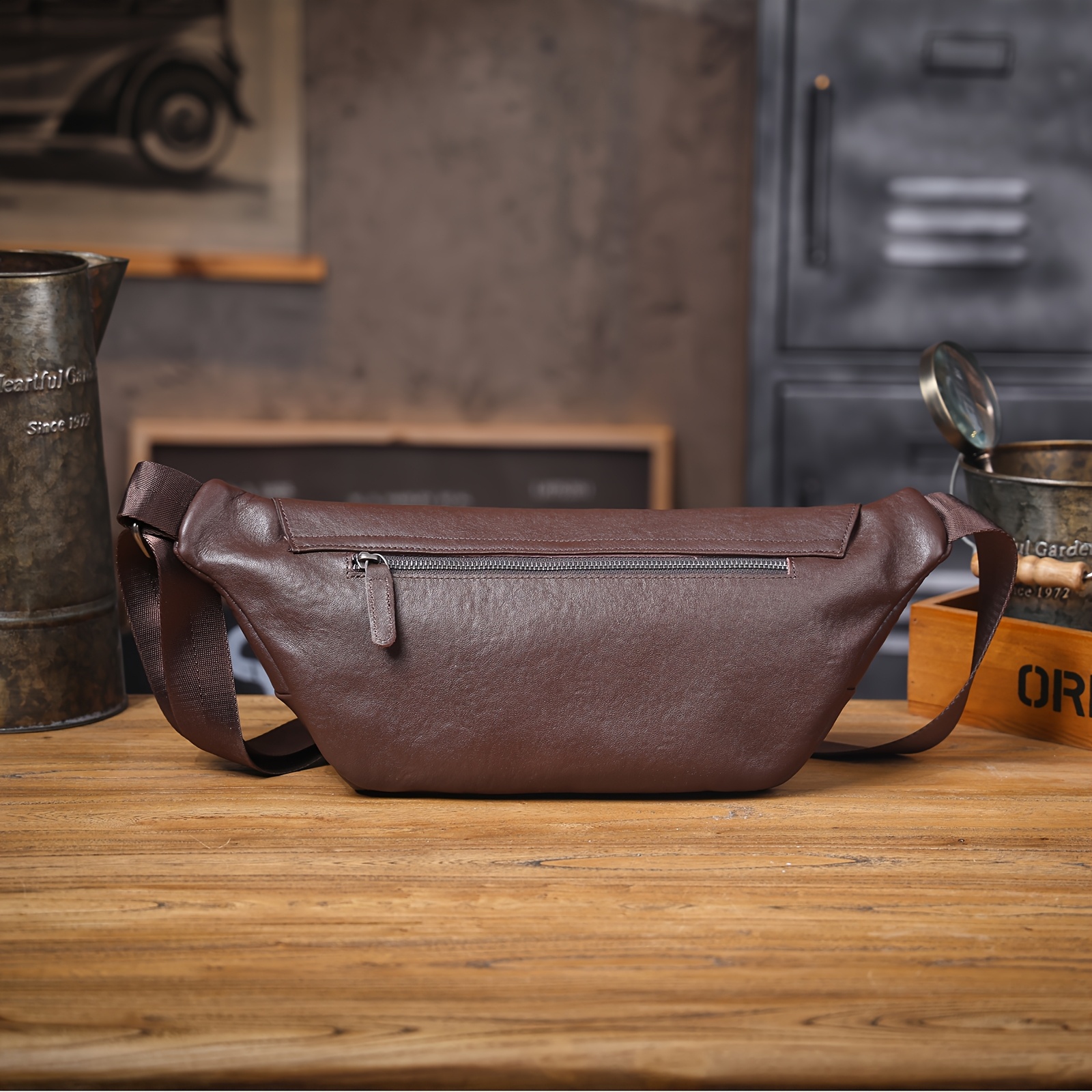 Mini PU Leather Crossbody Messenger Bag Men