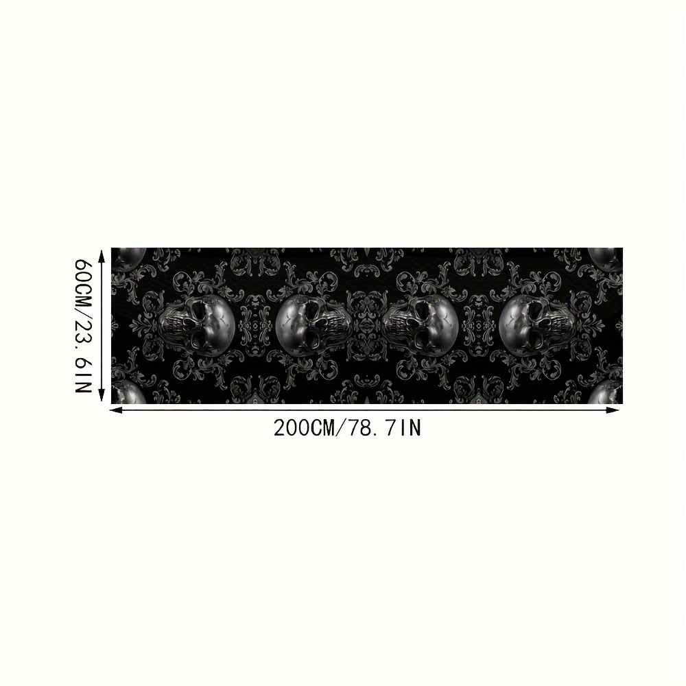 Image of Golden Diamond Velvet Hallway Runner Rug - 1pc, Halloween Decorative Strip Living Room Carpet With Design, Holiday Party Floor Mat