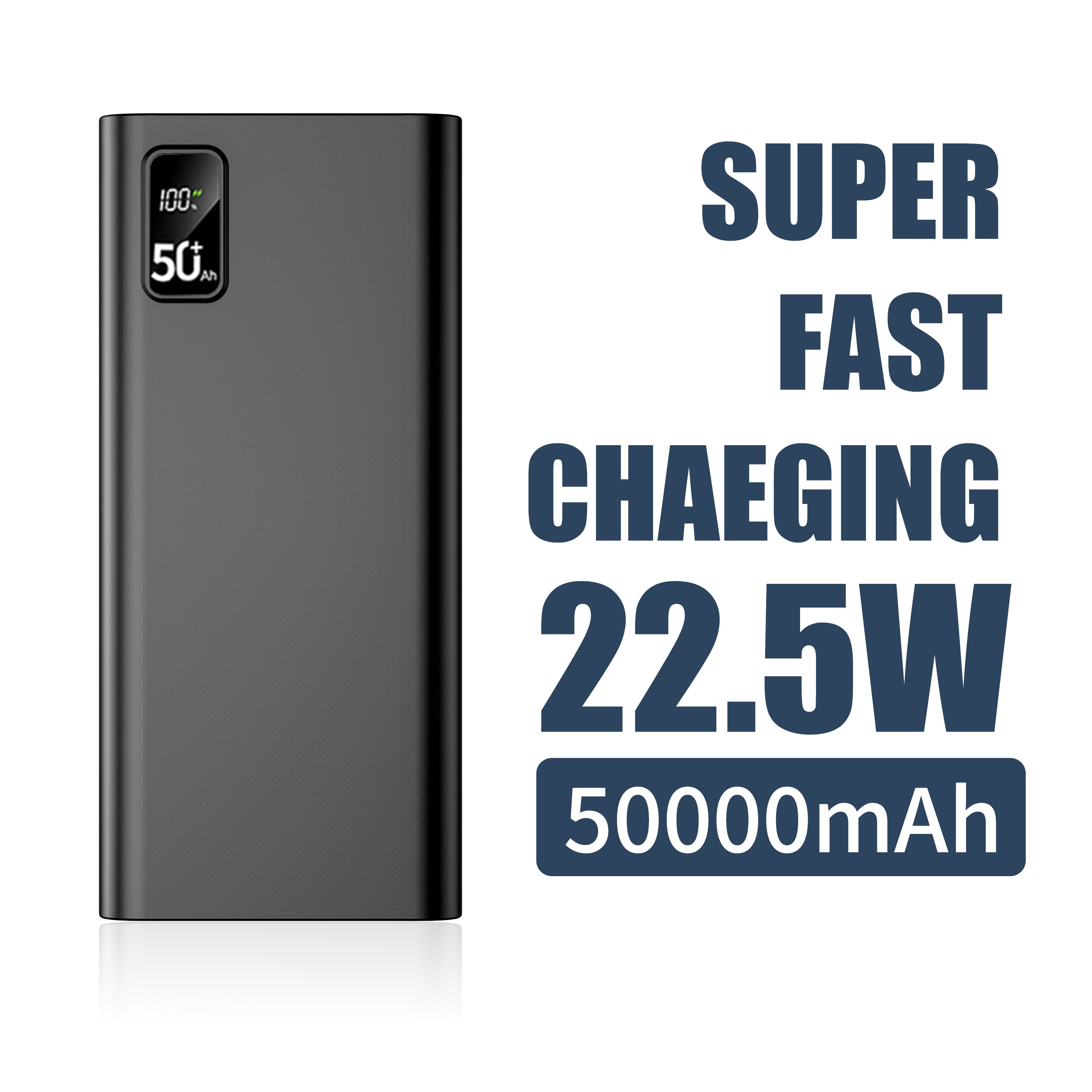 

50000mah Large Capacity Mobile Power Bank With Led Battery Display 22.5w Fast Charging Suitable For Iphone, And , Holiday Gift