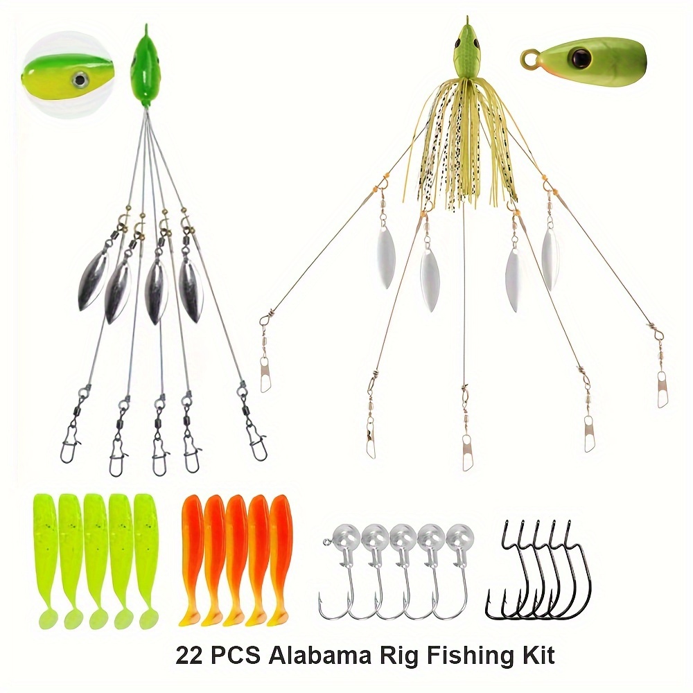 21.5cm 18g 3D Eyes Alabama Umbrella Rig Bait Fishing Group Lure Stainless  Snap Swivel Spinner Fake Lure Hard Baits - AliExpress