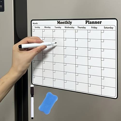 3pcs monthly planner board whiteboard eraser pen repeatedly and written on the monthly planner without leaving any marks style non magnetic easy to tear stickers refrigerator whiteboard calendar
