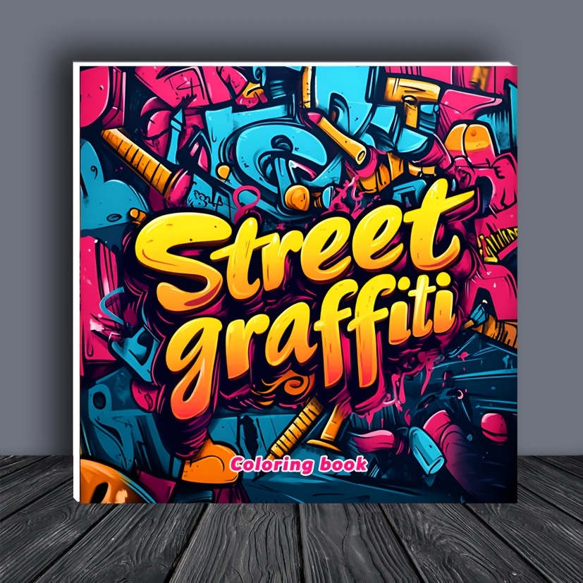 

1pc Street Art Graffiti Coloring Book For Adults - 20 Pages, Single-sided Print, Activity, Perfect Gift For Christmas And Halloween, 7.9x7.9 Inches