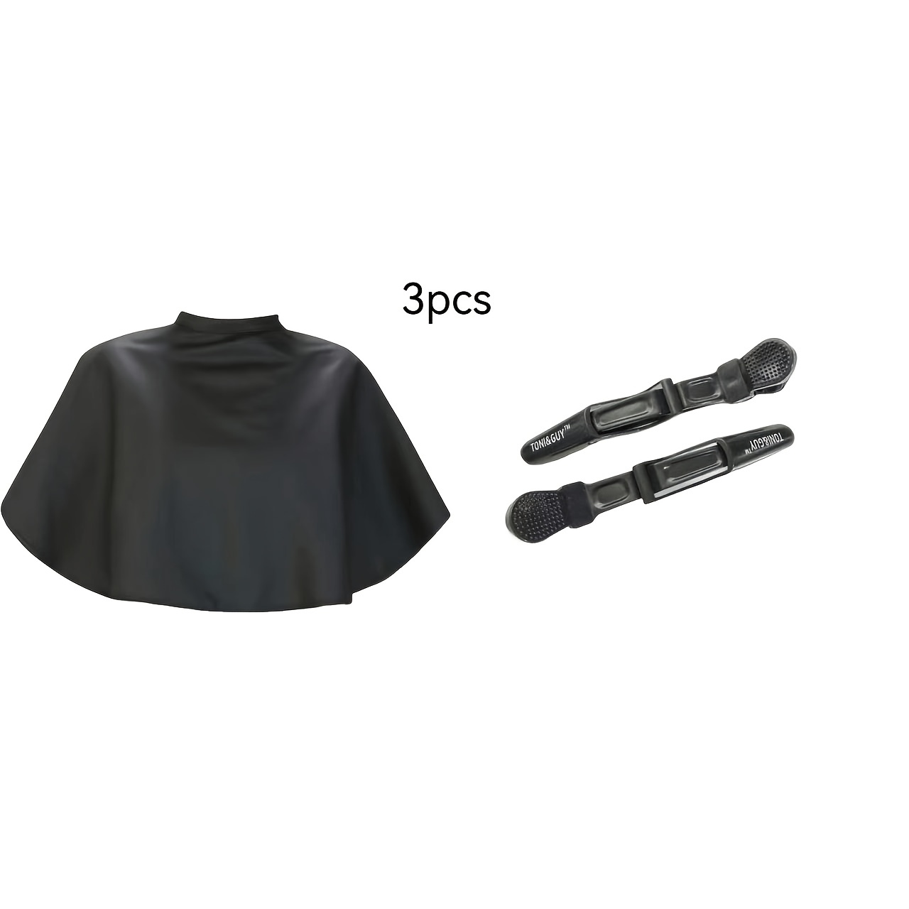TEMU 2 Hair Clips And 1 Hair Dye Cape/scarf For Home Use, , Hair Treatments, And Salon Tools, Totaling 3pcs