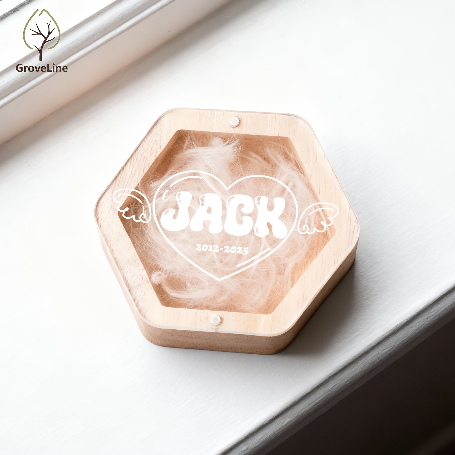 Personalized Pet Memorial Box with Angel Wings Design, Customizable Keepsake