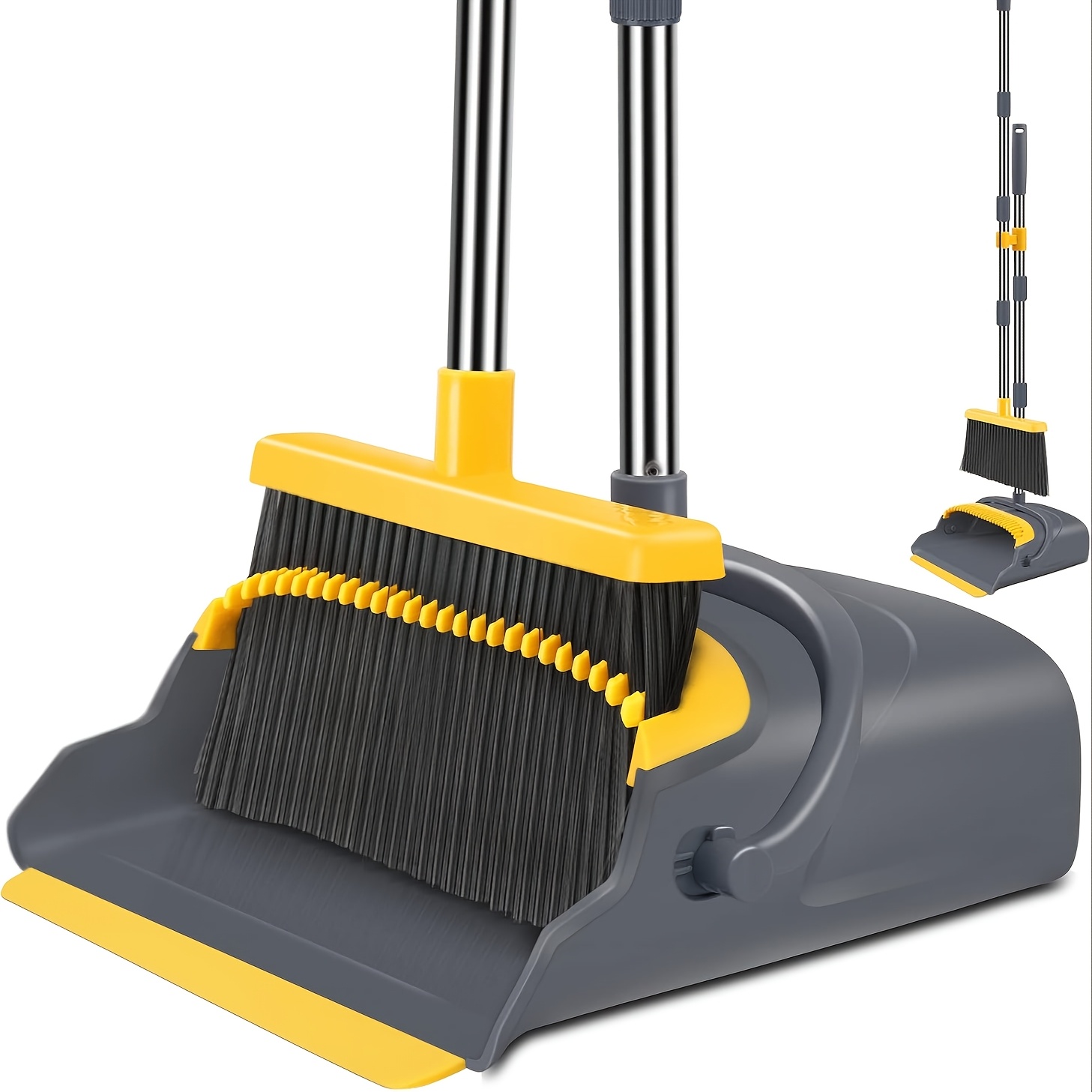 TEMU Local Broom And Dustpan Set For Home, Broom And Dustpan Set, Broom Dustpan Set, Broom And Dustpan Combo For Office, Indoor&outdoor Sweeping,