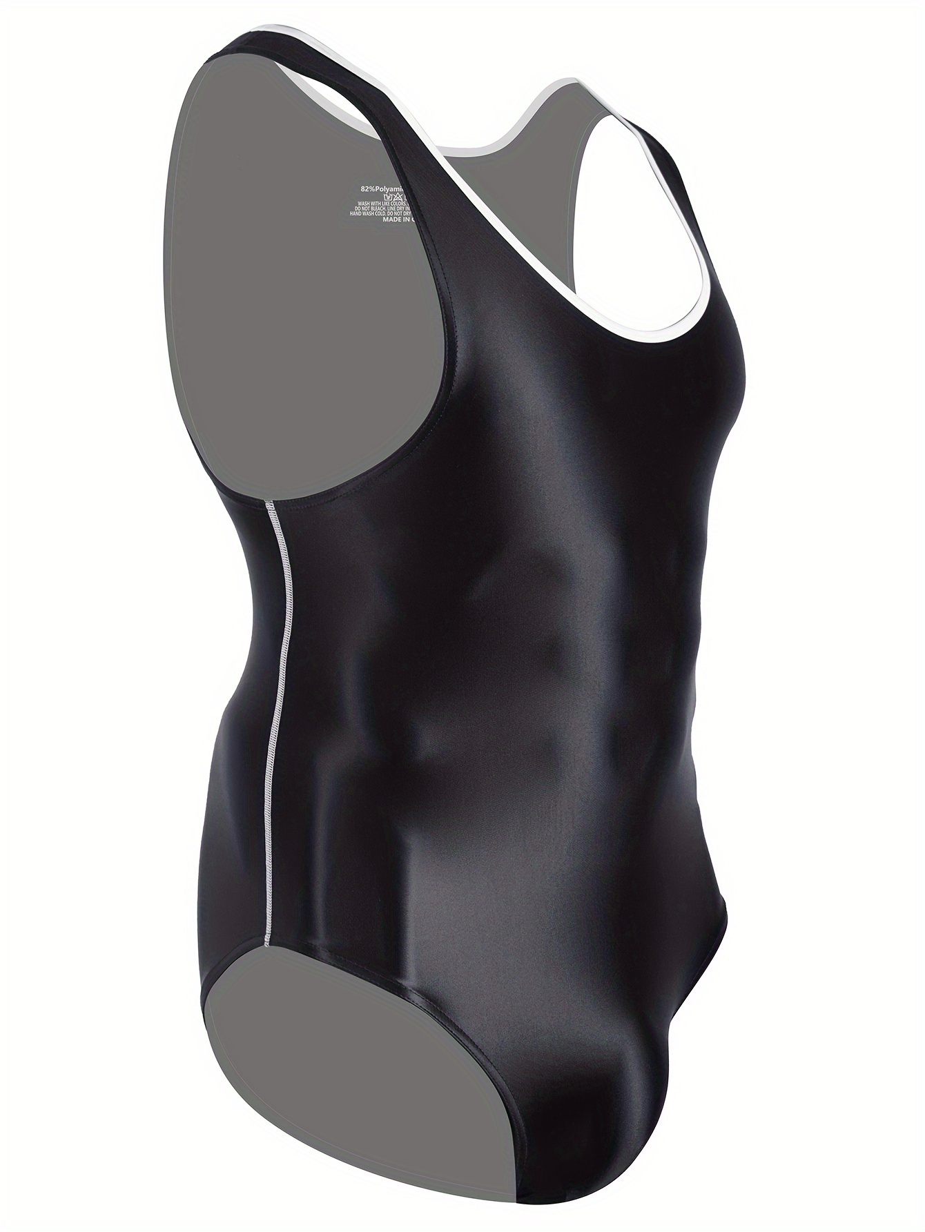   mens high stretch bodysuit polyamide blend sports style scoop neck sleeveless athletic leotard high   knit fabric color block gymnastics running   gear