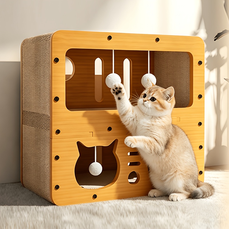 TEMU Une maison pour chat à étages - une structure robuste à plusieurs niveaux comprenant un arbre à , une zone de couchage et une zone de jeu. Cet