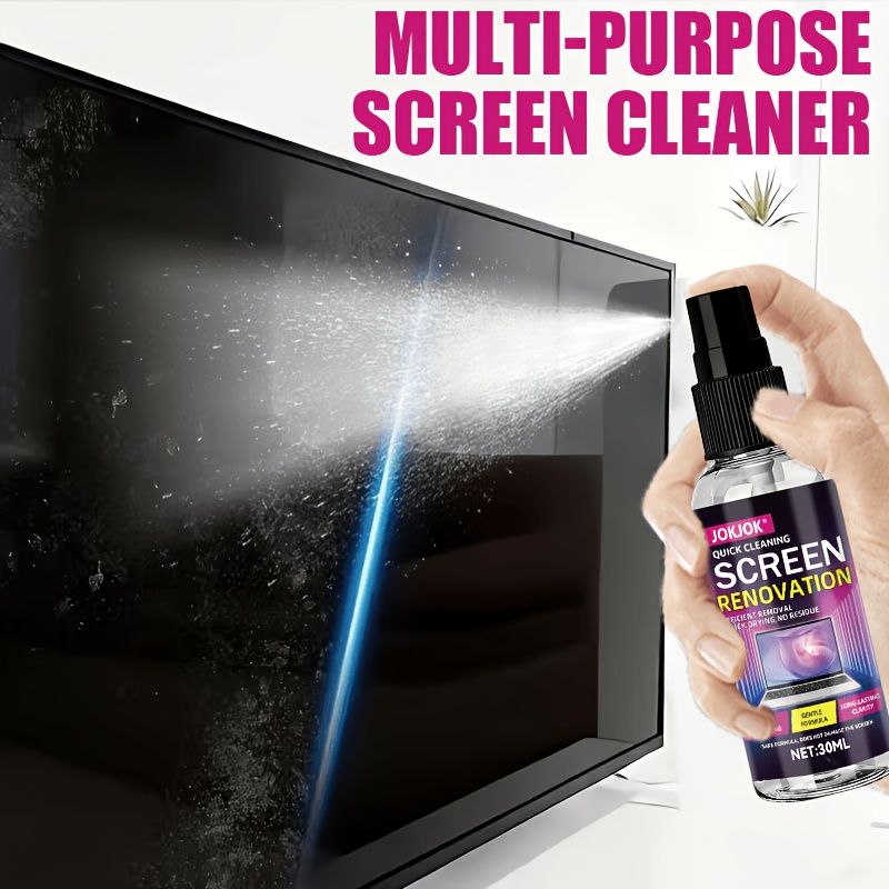 30ml jokjok bildschirmreiniger-lösung   für computer-, handy-, tv- & autobildschirme – sofortiger fingerabdruck- & schmutzentferner mit sanfter  , für empfindliche displays, tablets, smartphones, laptops, panels – professionelles spray