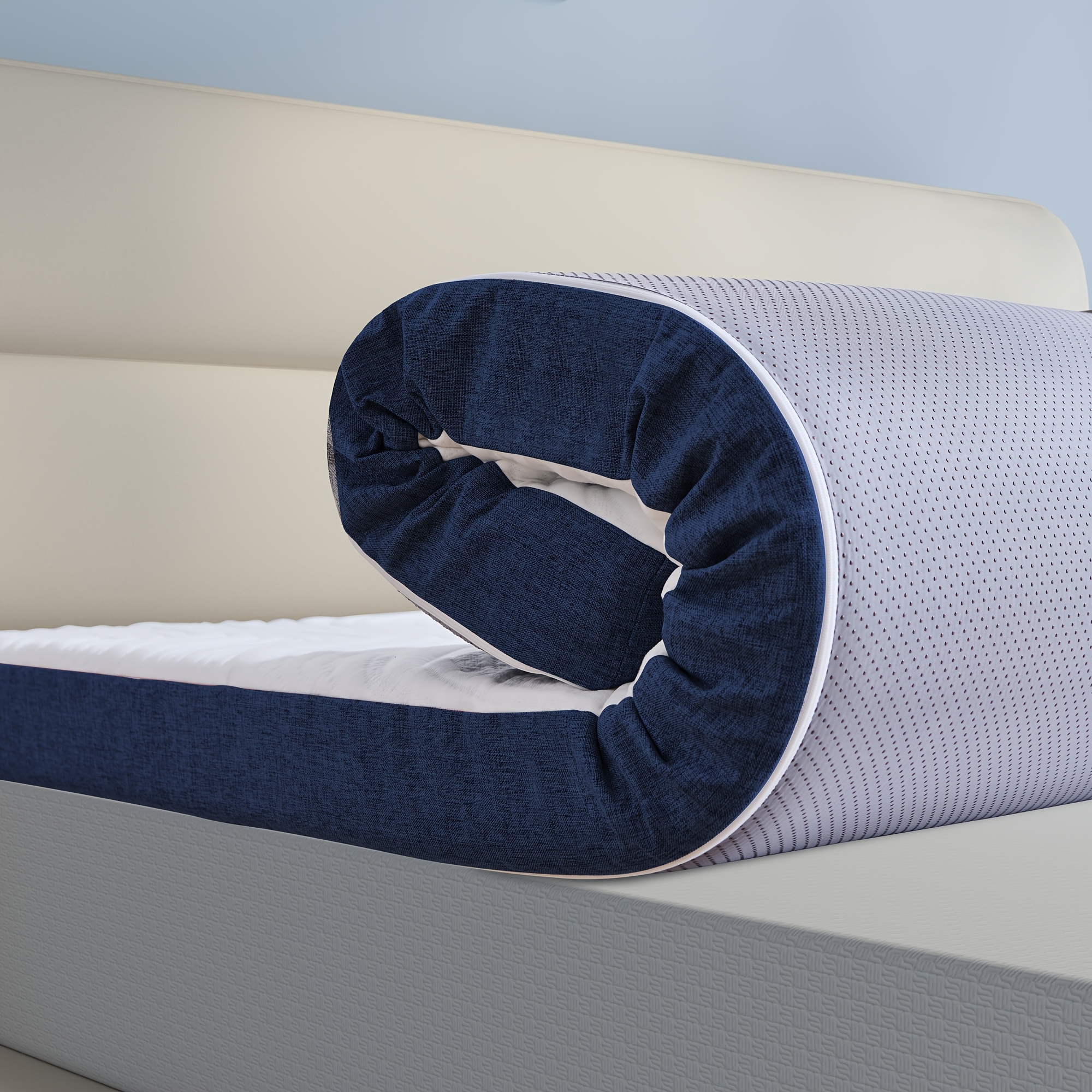 TEMU 7 Cm Thick Memory Foam Mattress Topper, Featuring Soft, Removable Padding With Non-slip Tape, In Sizes 90x200, 120x200, 140x200, 160x200, And