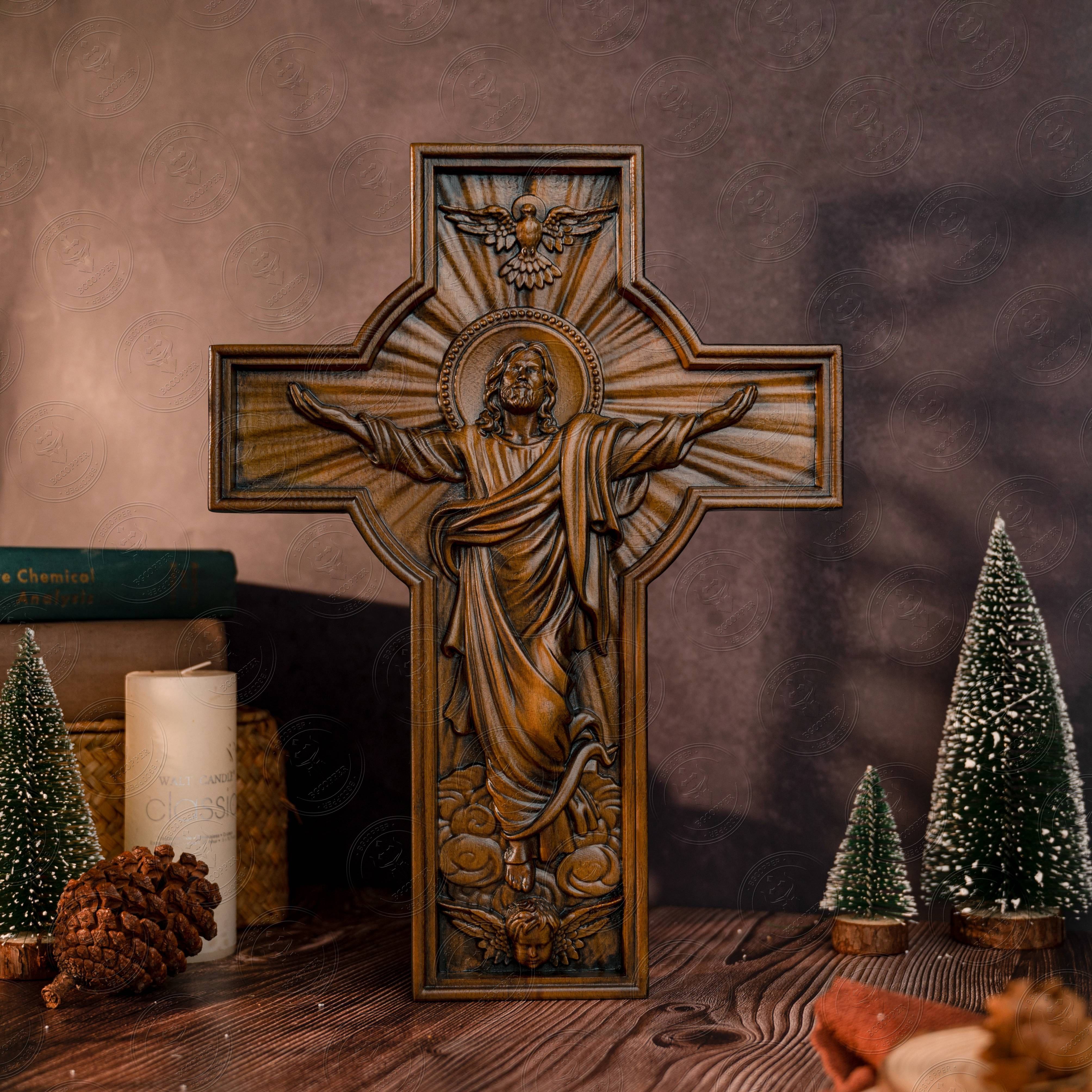 2025 easter 3d cross handcrafted wooden christian - Temu