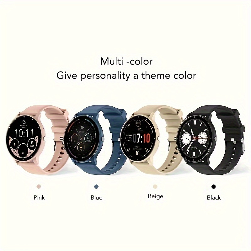 Smart Watch For Women Men 3.25cm Full Touchscreen Fitness Tracker With 100+ Sport Modes, Wireless Calling, Multifunctional Activity Tracker For IPhone And Android, Black