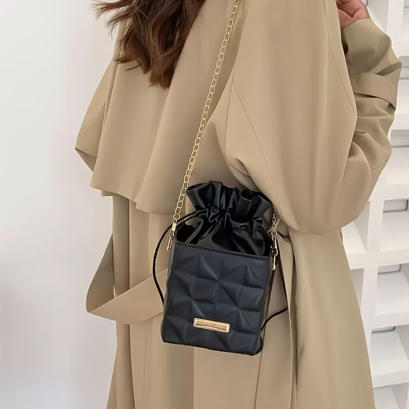 mini diamond grid small square bag fashionable chain square