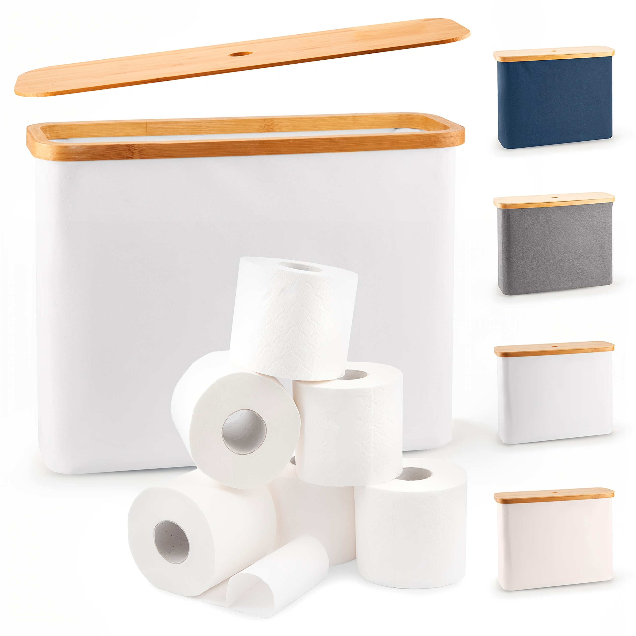 Image of A Storage Basket For Toilet Paper, Stylish Bathroom Accessory Suitable For Home And Office, With A Lid, Laundry Basket, Enclosed Tissue Storage Basket, Halloween Gift, Christmas Gift