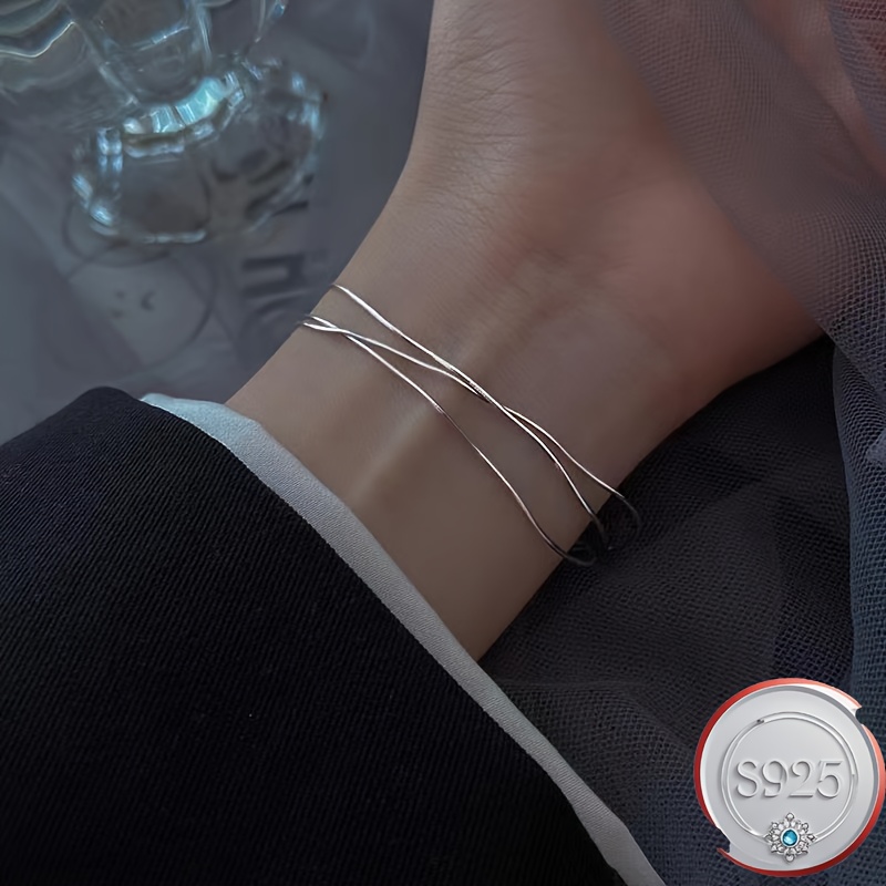 

S925 Silvery Snake Bracelet - For Women, For & Gifting, For