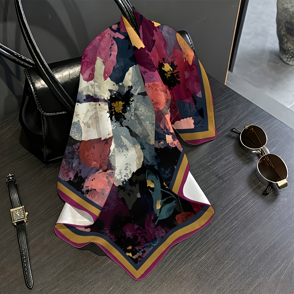 Floral Abstract Printed Bandana Scarf, Lightweight and Multi-Functional