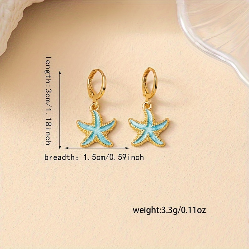 Starfish Dangle Earrings Ocean Vacation Style Holiday Jewelry