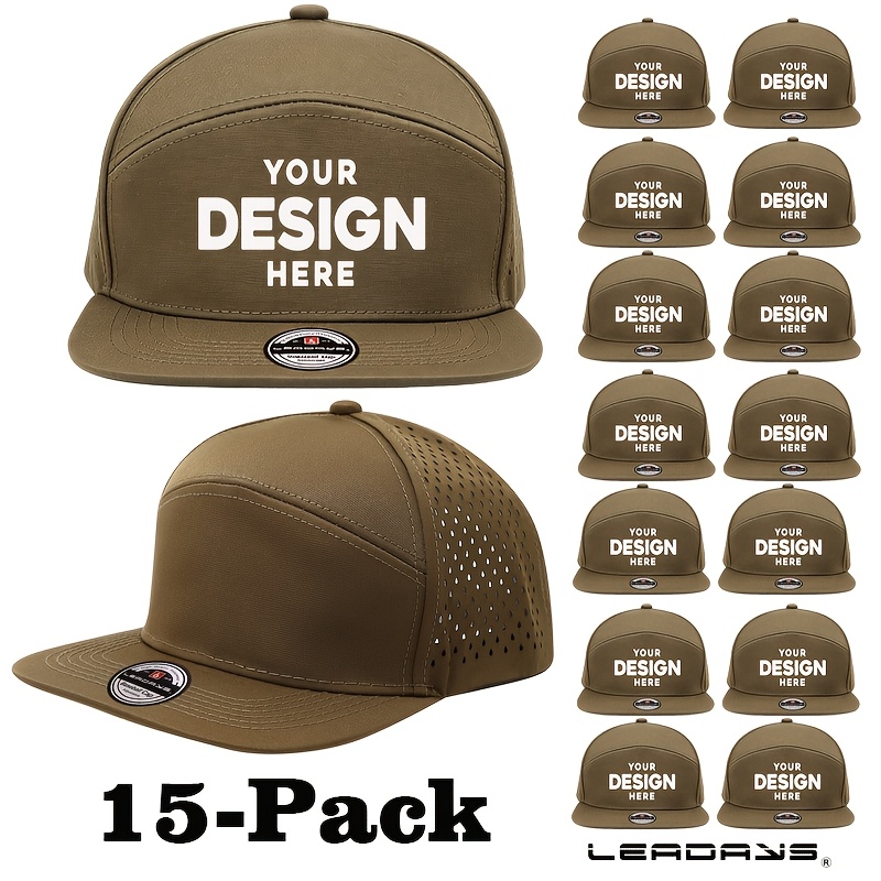 15-Pack Customizable Performance Snapback Hats for Men and Women