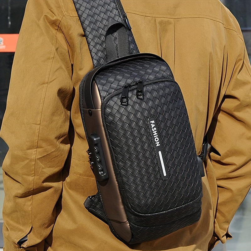 Bandolera Tejida para Hombre Correa Ajustable, Compartimentos con  Cremalleras y Diseño Antirrobo para Casual, Gimnasio, Viajes Verde