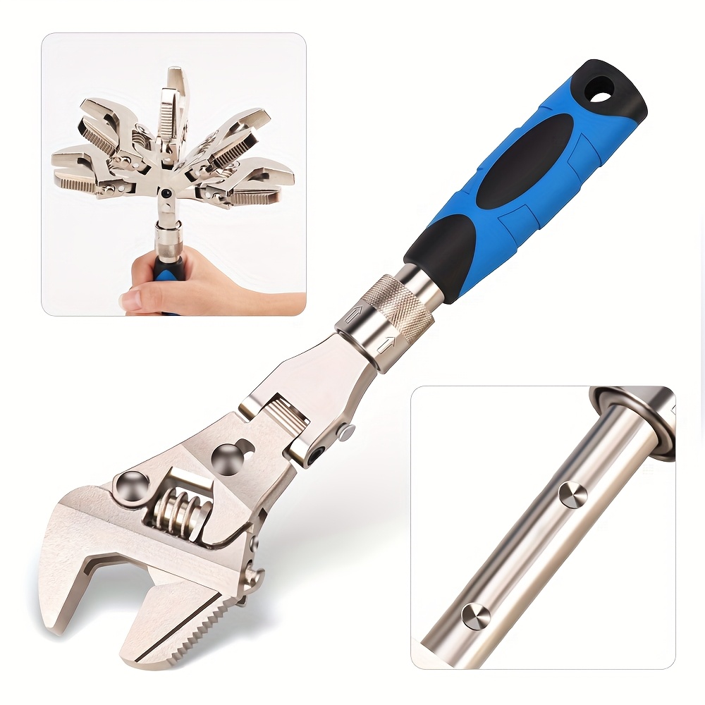 Image of 180° Folding Ratchet Wrench With Rotating For Tight Spaces. Adjustable To 10-12 Inches For Nut And Sizes. Torque Settings For Home Repairs, Auto Maintenance, And Diy Projects