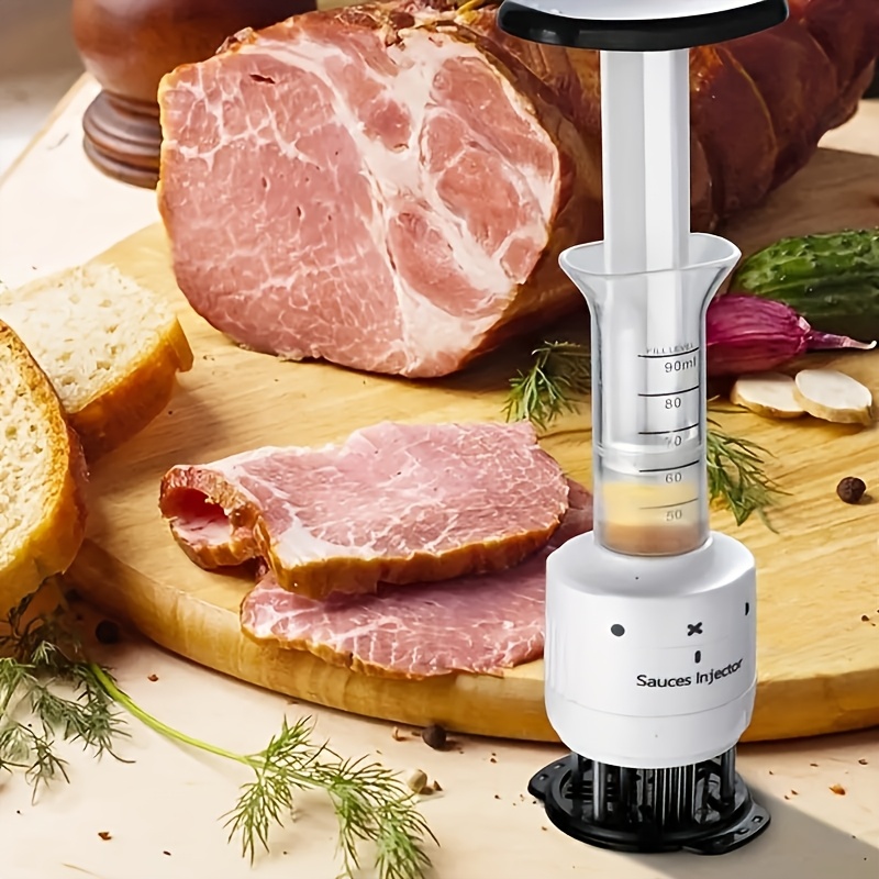 professional meat injector kit for perfect tender steak stainless steel kitchen bbq accessory marinade flavor enhancer for steak softening Product details 1