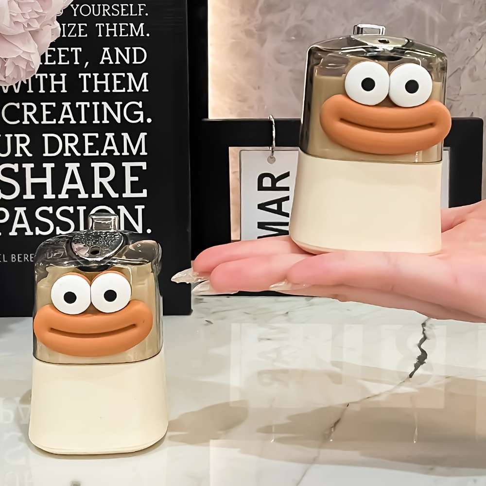 1pc Plastic Automatic Pop-Up Toothpick Dispenser, Press-Type, Creative and Cute, with Fun Cartoon Sticker, for Home, Kitchen, Dining Table