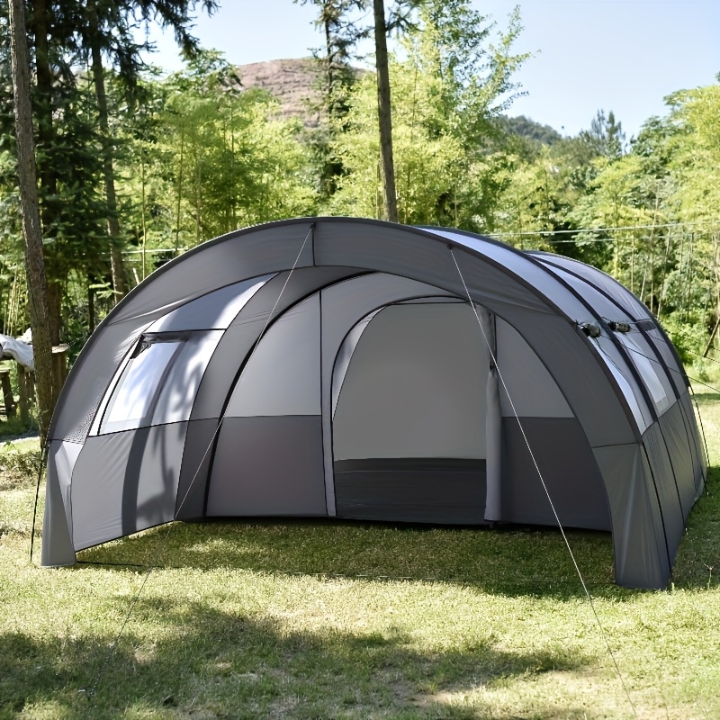 Image of Extra-large Tunnel Tent For 8 . Features And 4 Windows, Fitted With Insect Screens For Privacy And Ventilation. Withstands Strong , Ideal For Camping Expeditions, Queuing And Outdoor Living.