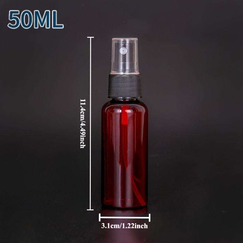 TEMU 40pcs 50ml/1.69oz Mini Spray Bottle, Plastic Household Cosmetic Small Bottle, Portable Travel Reusable Spray Bottle (brown), Pvc-free, Travel