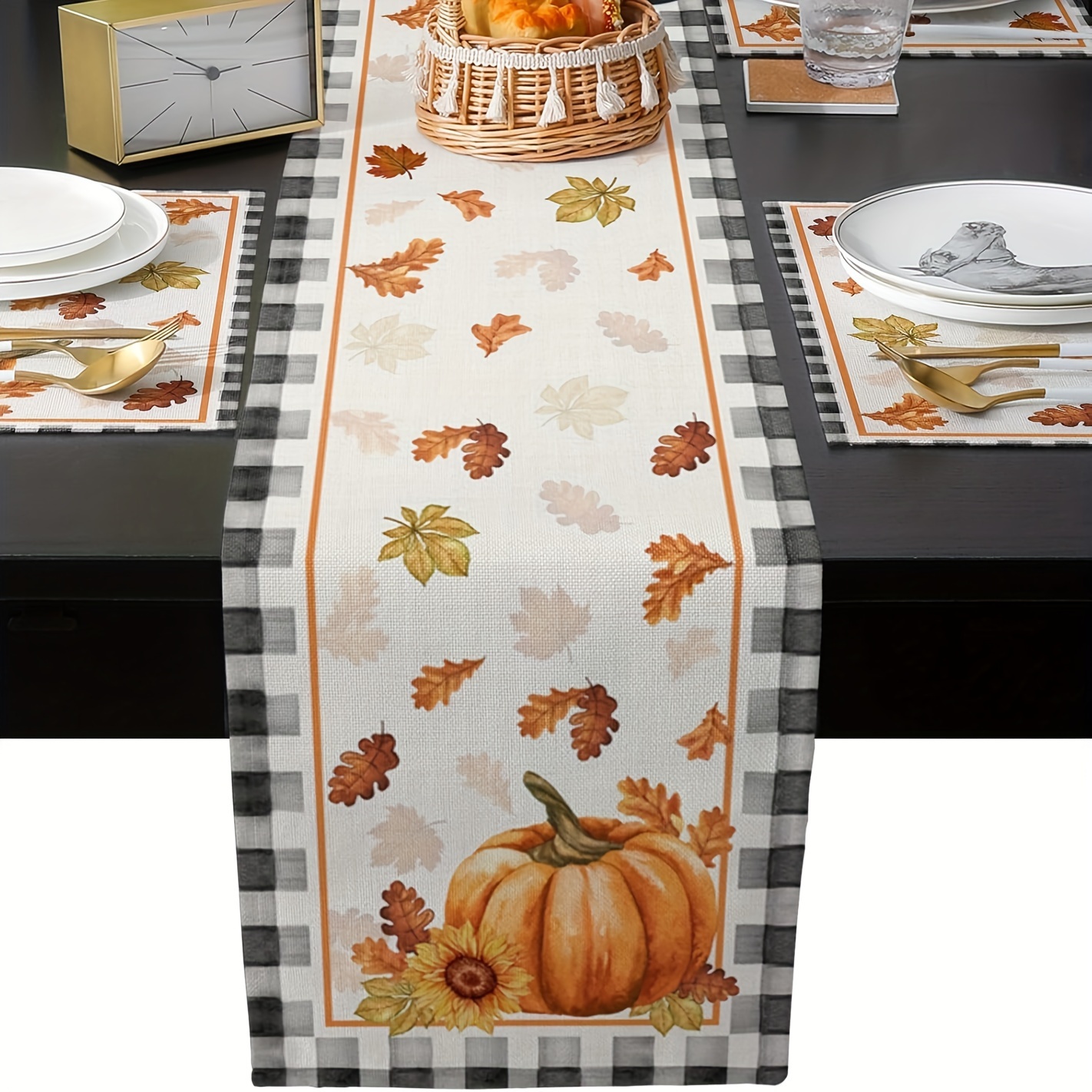 

1pc/4pcs/6pcs Long Table Placemats Fall Dining Table Set Placemats And Set For And