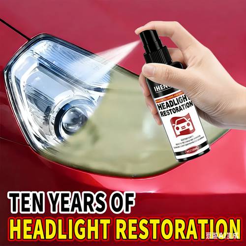 100 ml ceramic headlight restoration spray headlight repair tool removes yellowing and oxidation restores long lasting light coating