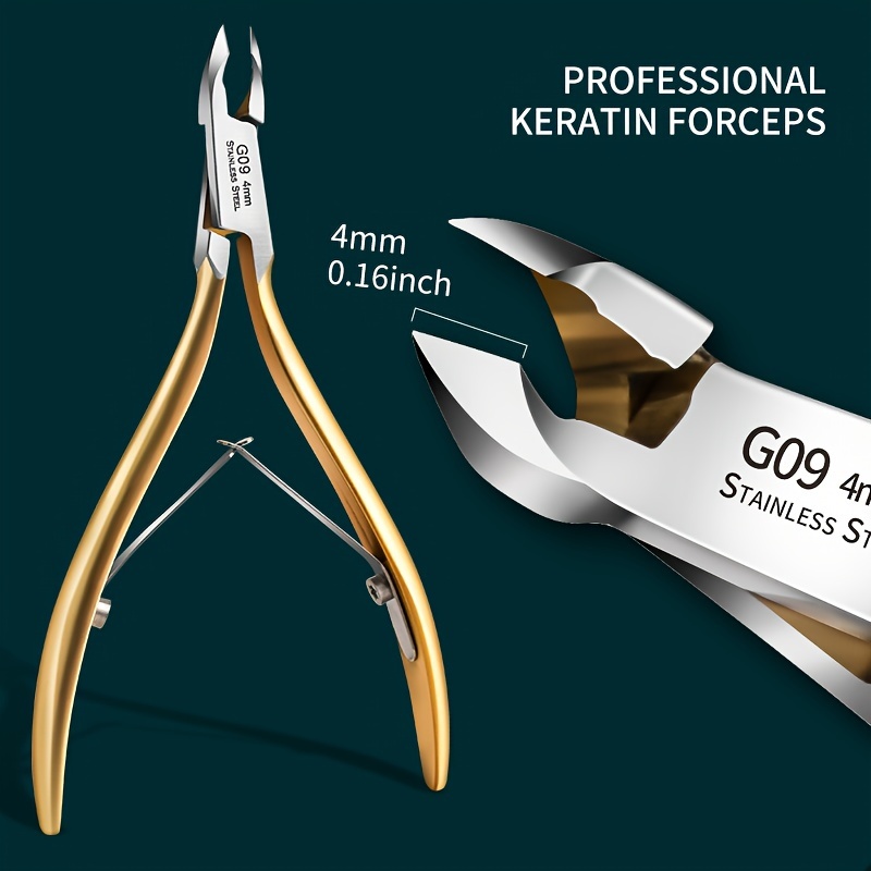 

1pc Keratin Forceps, Ultra-sharp Dead Skin Trimmer, Effort-saving Nail & Toenail Cuticle Remover, Manicure Pedicure Tool For Men & Women, Golden Household