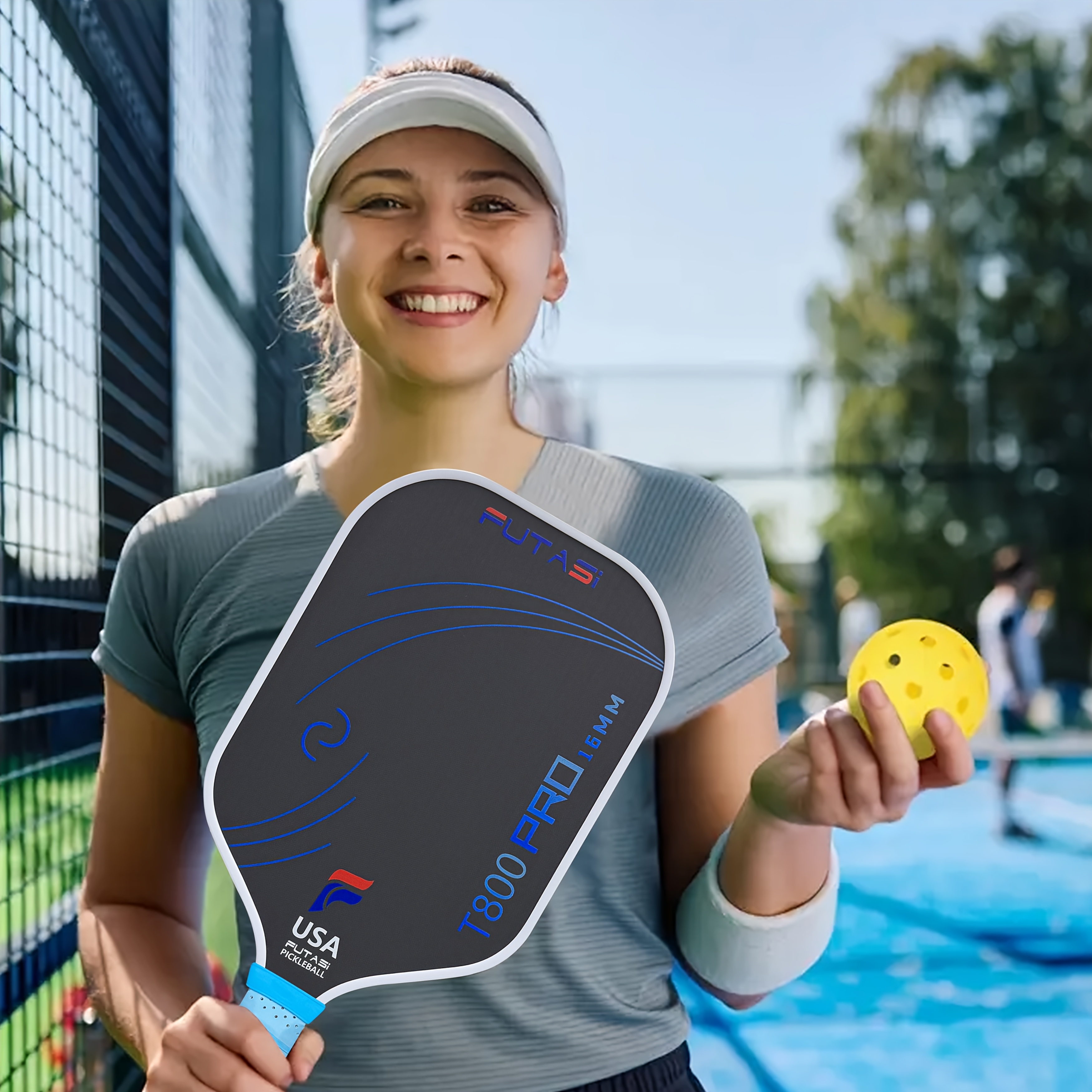T800 Carbon Fiber Pickleball Paddle, Superior Spin