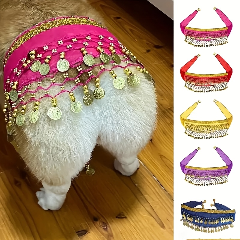 

Stone Cat- 1pc Dog Belly Dance Costume With Belt, Polyester Tail Curtain, Pet Dance, Pet Dress Up, Dog Gift, , Very Fun.