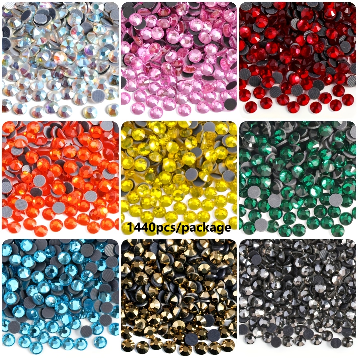 100 Blumen-Strasssteine Zum Aufnähen - Bunte Kristalle Für Kleidung & Accessoires