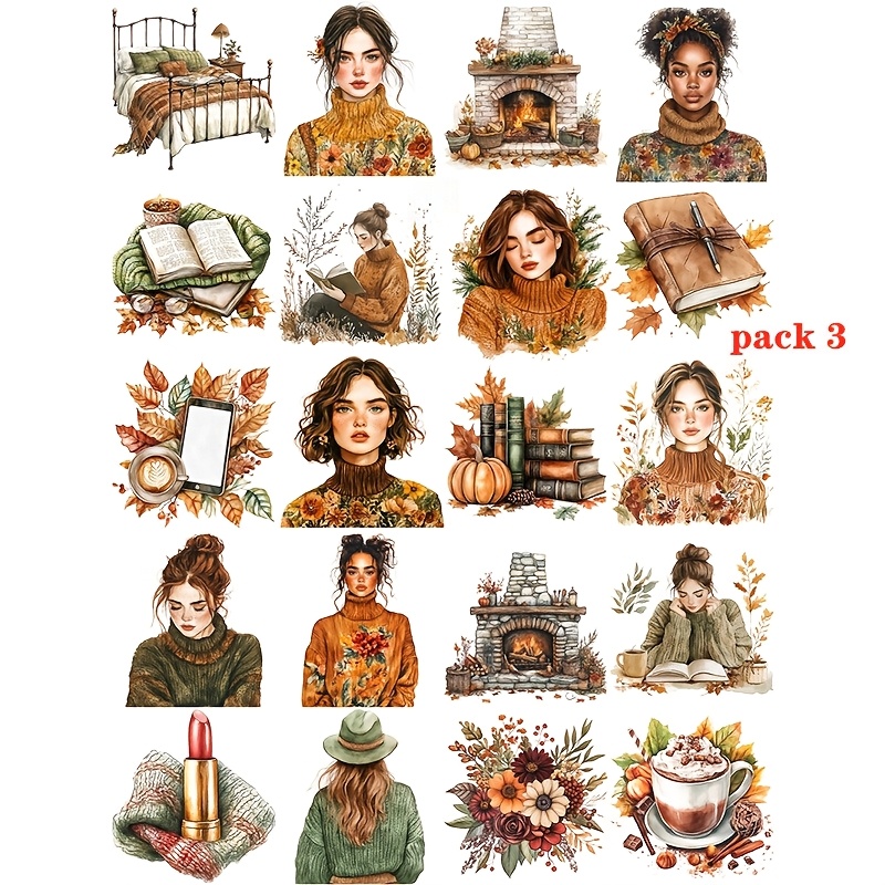 8pcs fashion girl series stickers journaling junkjournal - Temu