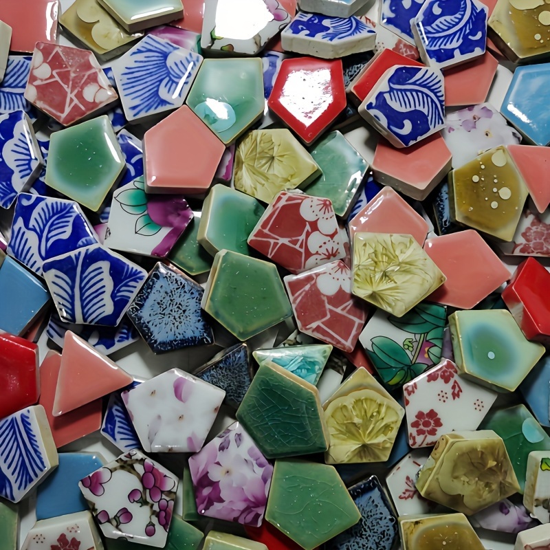 Image of 100g Mixed Soluble Glass Mosaic Chips For Crafts - Colored Mosaics For Home Decoration, Swimming Pools, Bathrooms And Outdoor Projects
