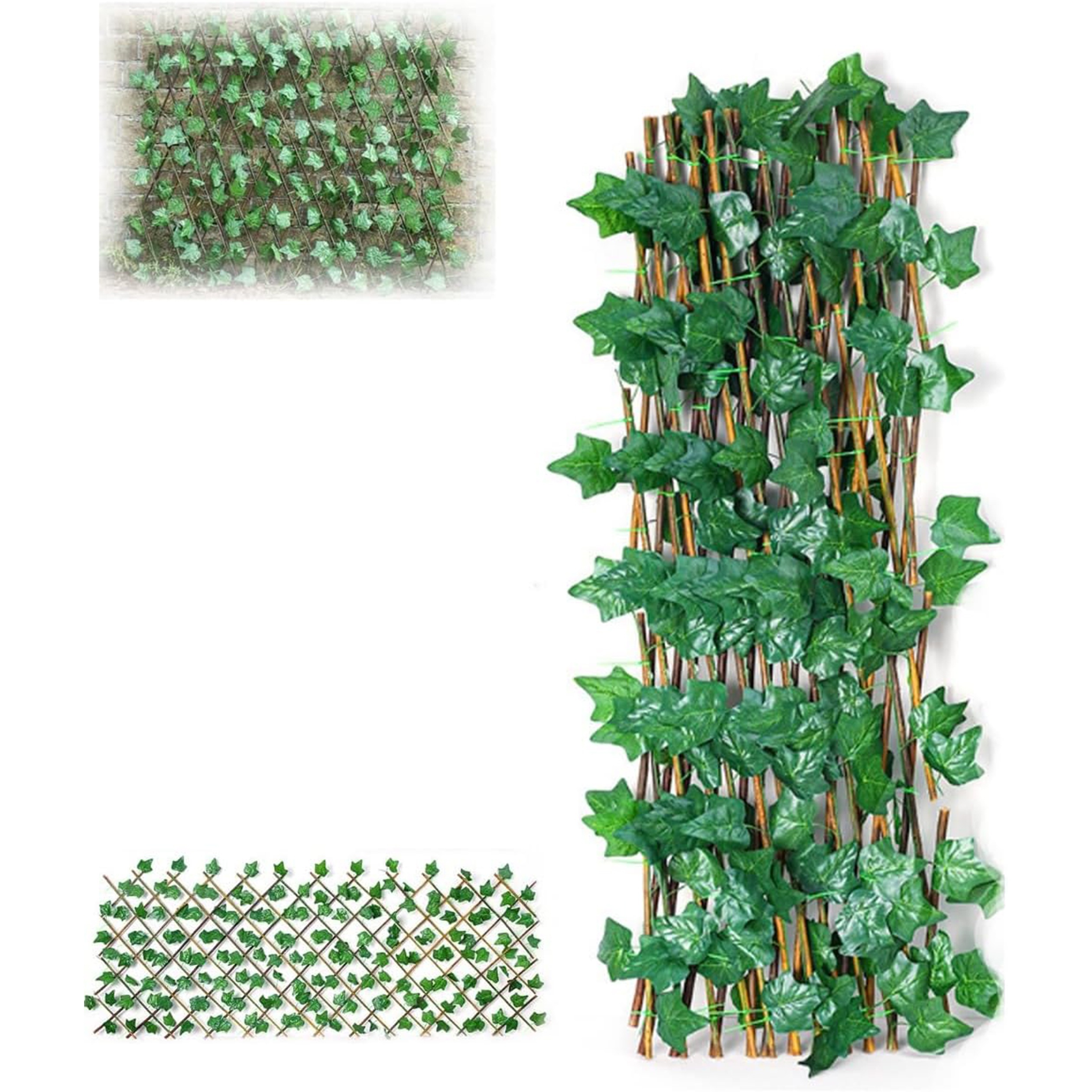 

Expandable Artificial Ivy Privacy Screen - Faux Greenery Fence Panel For Balcony & Outdoor Decor, Plastic