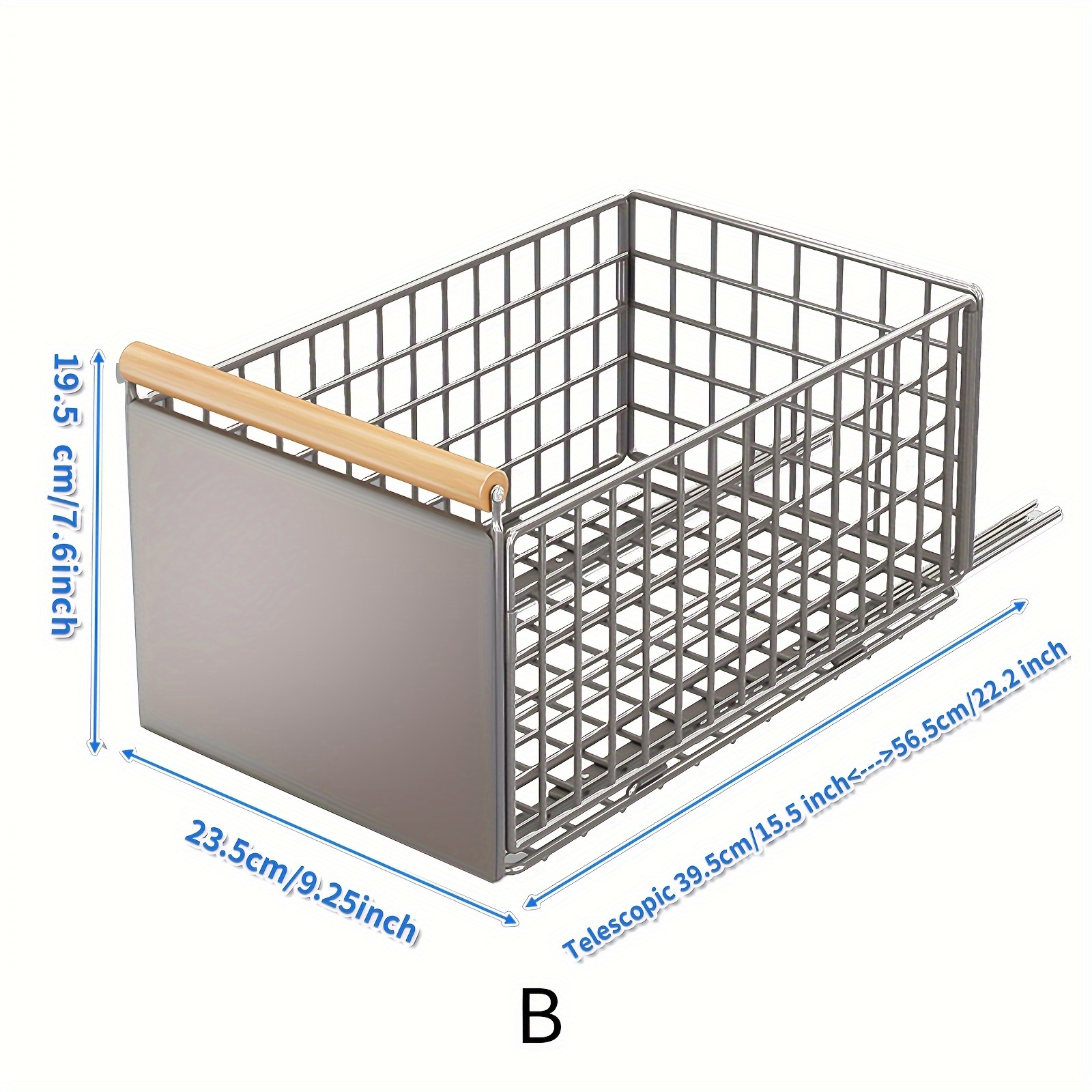 1pc Pull Out Organizer, Pull-out Under Sink Organizer With Wooden Handle, Multifunctional Single Kitchen Storage Rack, Spice Organizer Shelf For Kitchen Cabinet, Kitchen And Bathroom Pull-out Basket