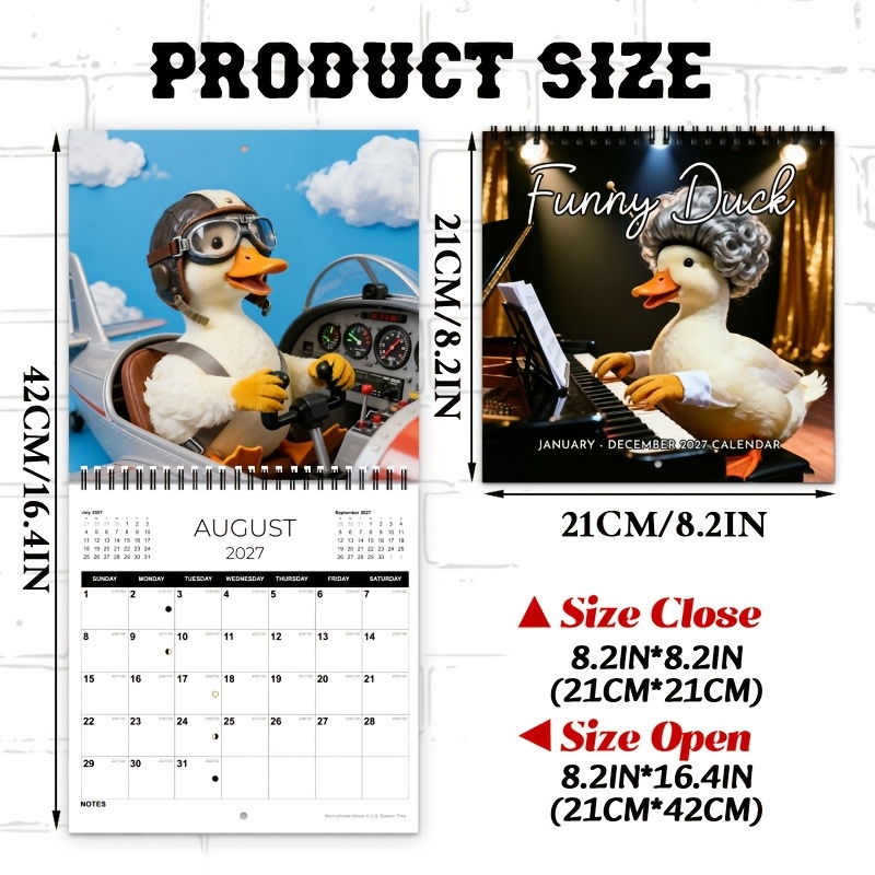 TEMU 2027 Wall Calendar Planner - 12-month Large Layout, Ideal Christmas & New Year Gift, Durable Daily Planner, Months Of The Year Bulletin Board,