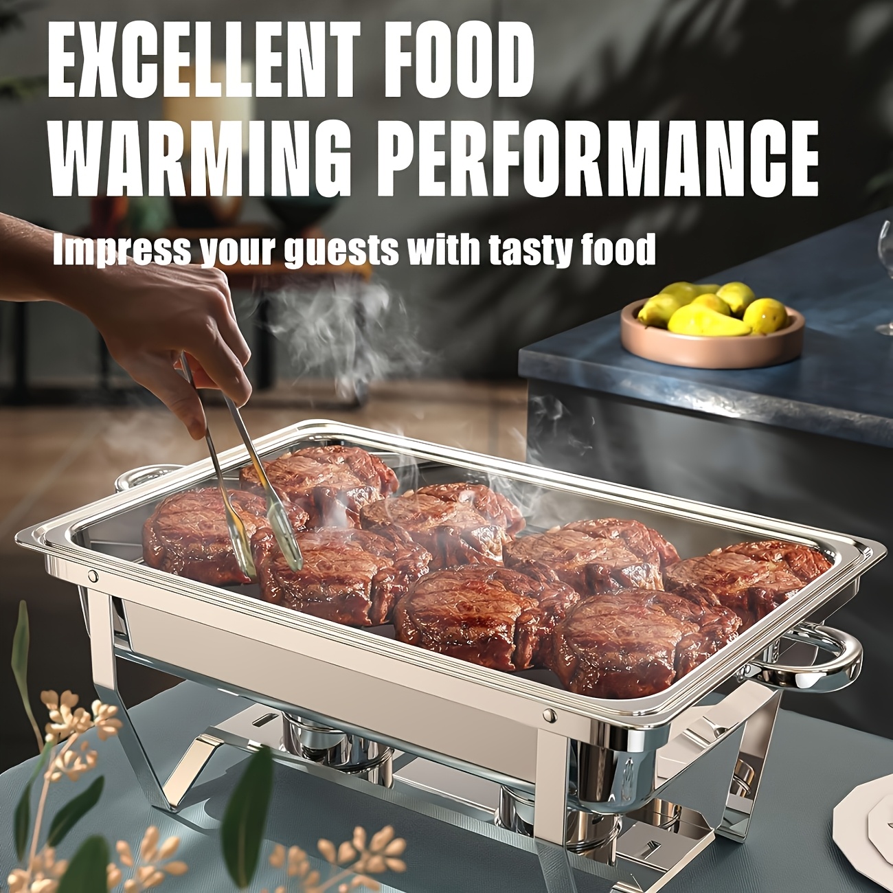 Stainless Steel Rectangular Chafing Dish for Self-Service