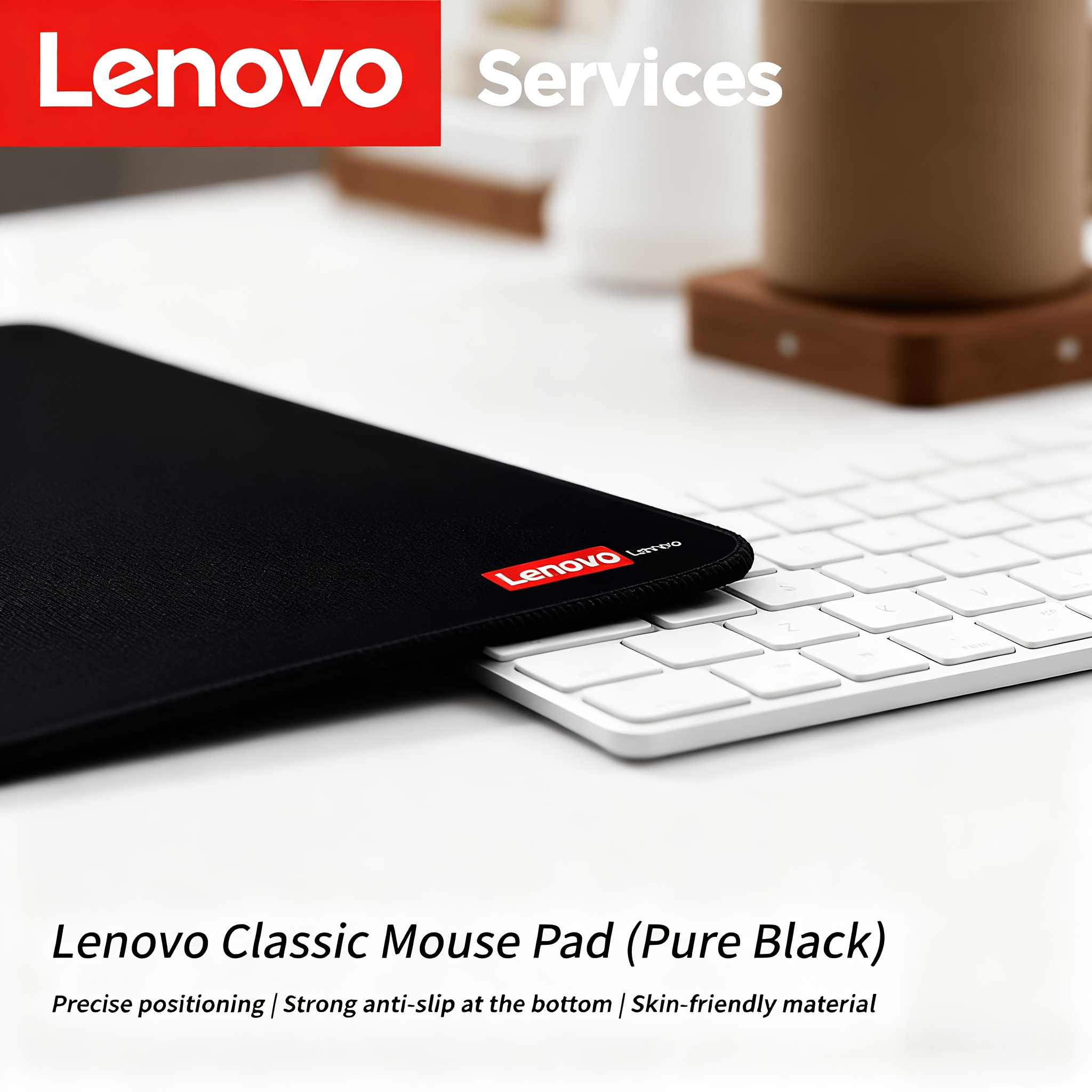 Lenovo Classic Anti-Slip Gaming Office Mouse Pad | Large Desktop Pad with Anti-Slip Base, Precise Tracking, Easy to Clean Surface, Washable And Non-Slip Features, Made of Rubber And Polyester