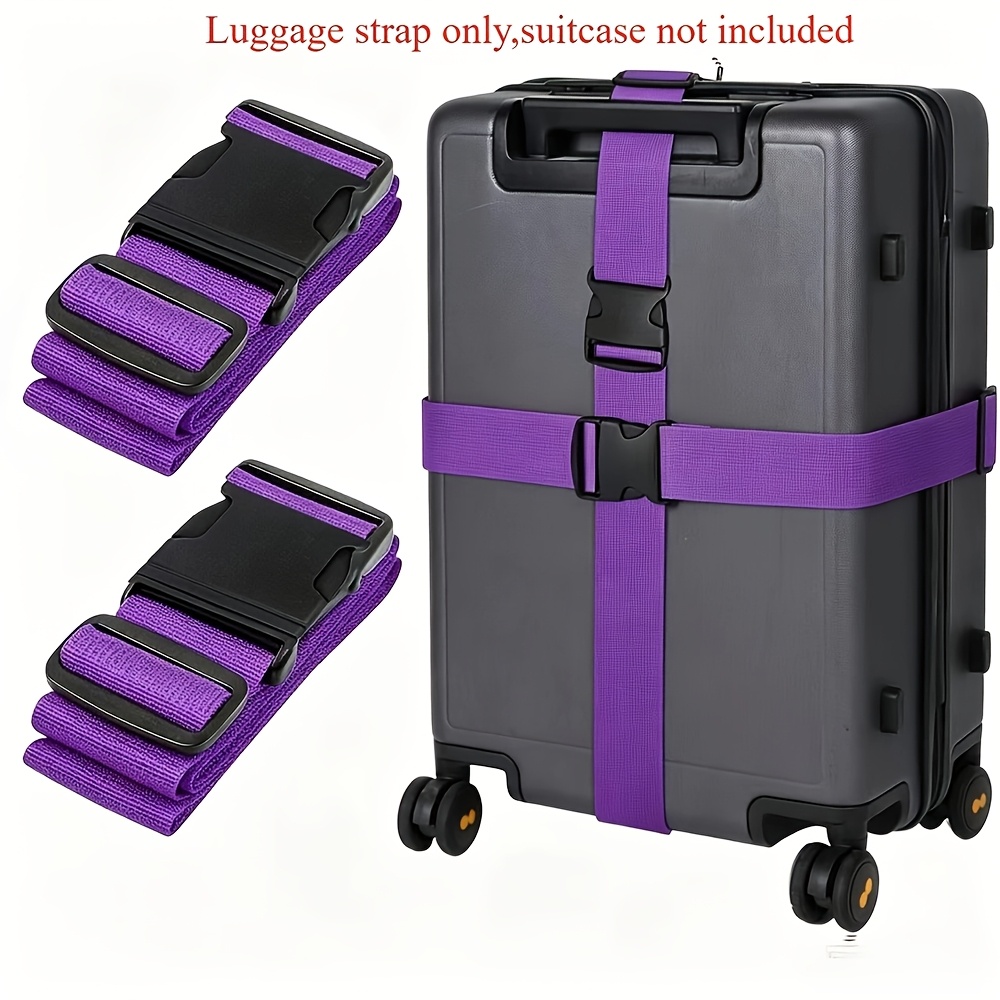 TEMU 2 piezas de correas de equipaje TSA con hebilla de plástico, aptas para maletas y bolsos - Cuerda de viaje con hebilla antirrobo, con
