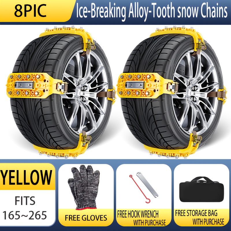 6pcs steel tooth anti slip wear resistant tpu material car snow chains portable installation suitable for winter snow recommended 4 chains per tire Product details 3