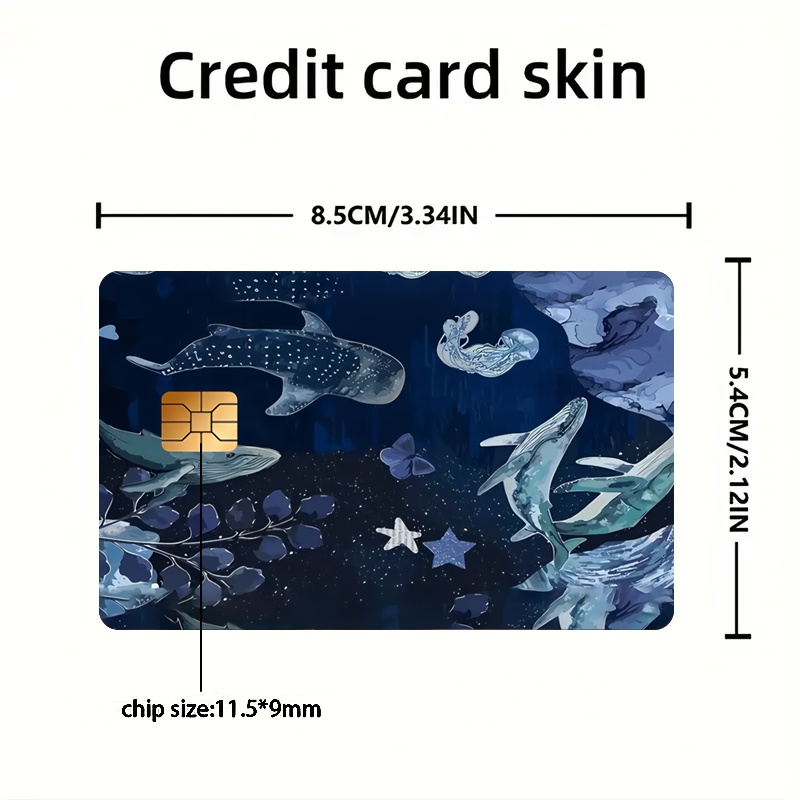 "deep Sea Whale" Credit Card Sticker Used For Ebt, Transportation, Keys, Credit Cards, Debit Cards, Card Skins, Protect Bank Cards, No Bubbles, Suitable For Small Chip Cards