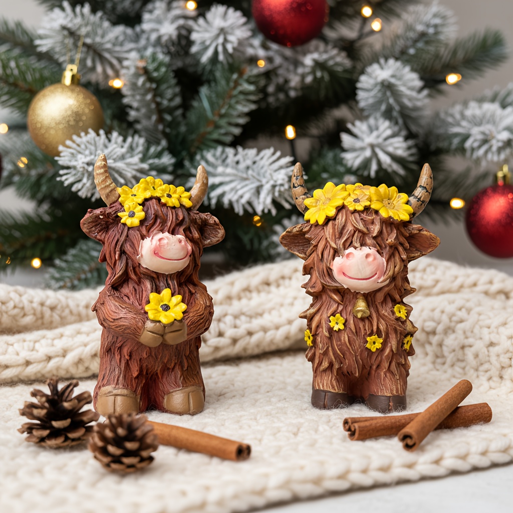 Shaggy Cow Ornament
