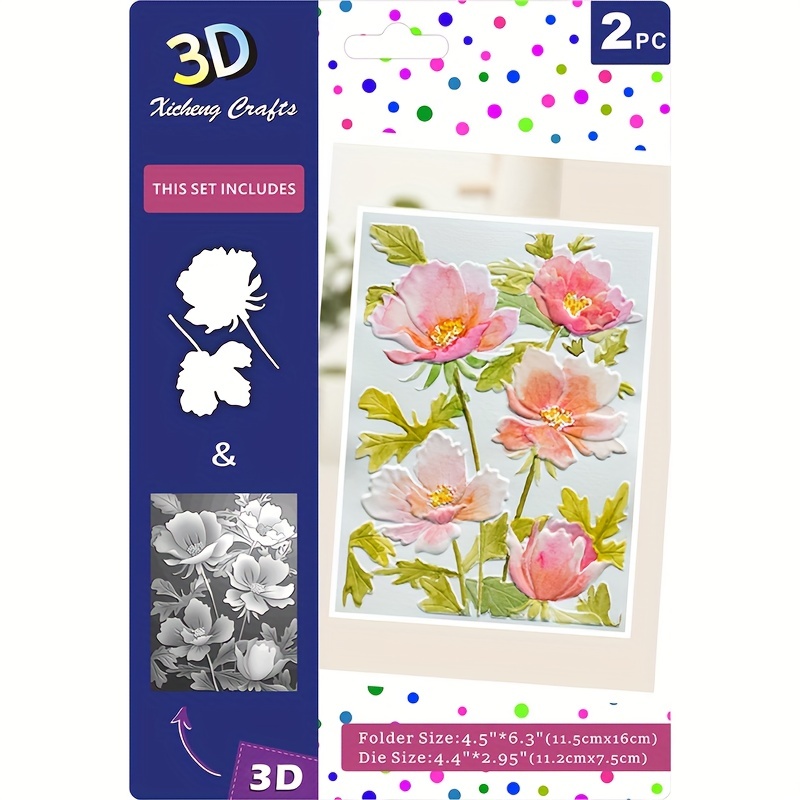 

New Bunch 3d Embossing Folder And Cutting Die Set