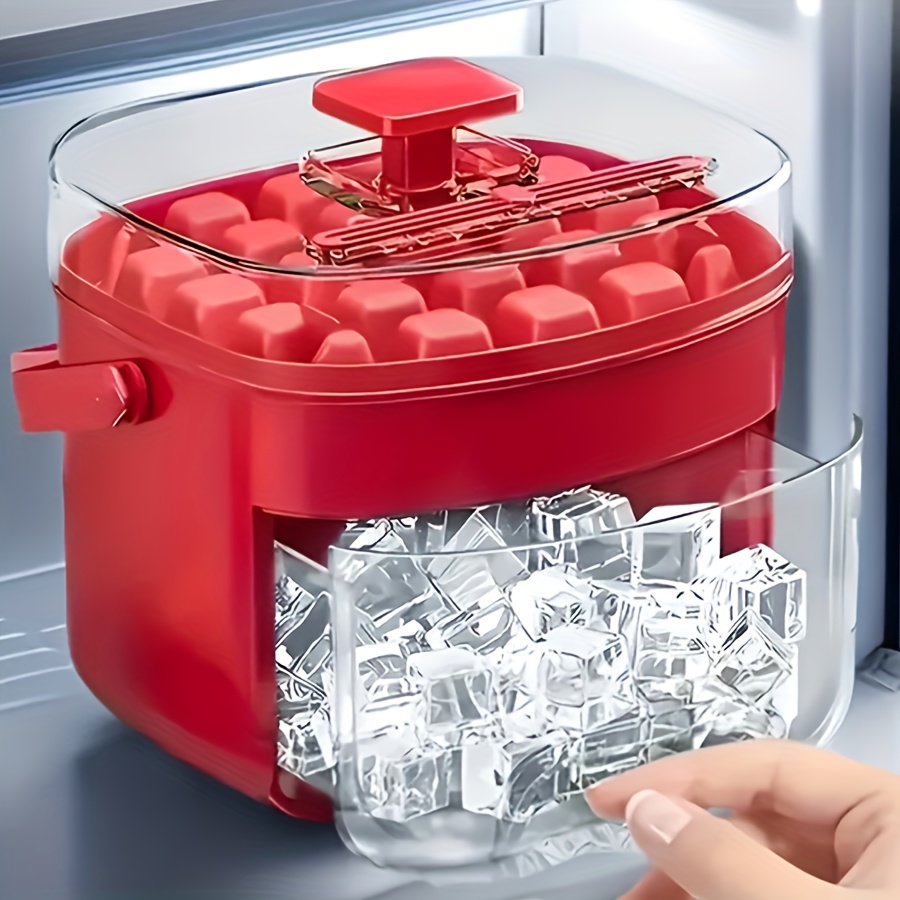 48 grid super large capacity ice maker double layer type   mold food grade plastic refrigerator storage tray suitable for refrigerator coffee juice cold drink party outdoor   kitchen gadgets kitchen gifts