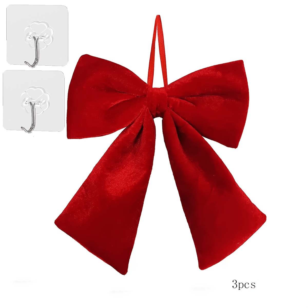 TEMU Set da 3 pezzi: + Due Ganci, Grande Elegante in Velluto Borgogna Ispirato a Hepburn | in per Feste di Natale e Capodanno, Decorazione Natalizia,